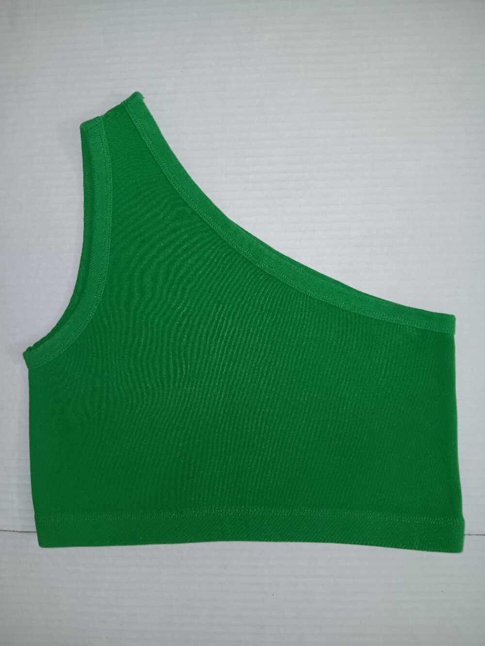 ZARA KELLY GREEN COLOR ONE SHOULDER CROPPED TANK TOP